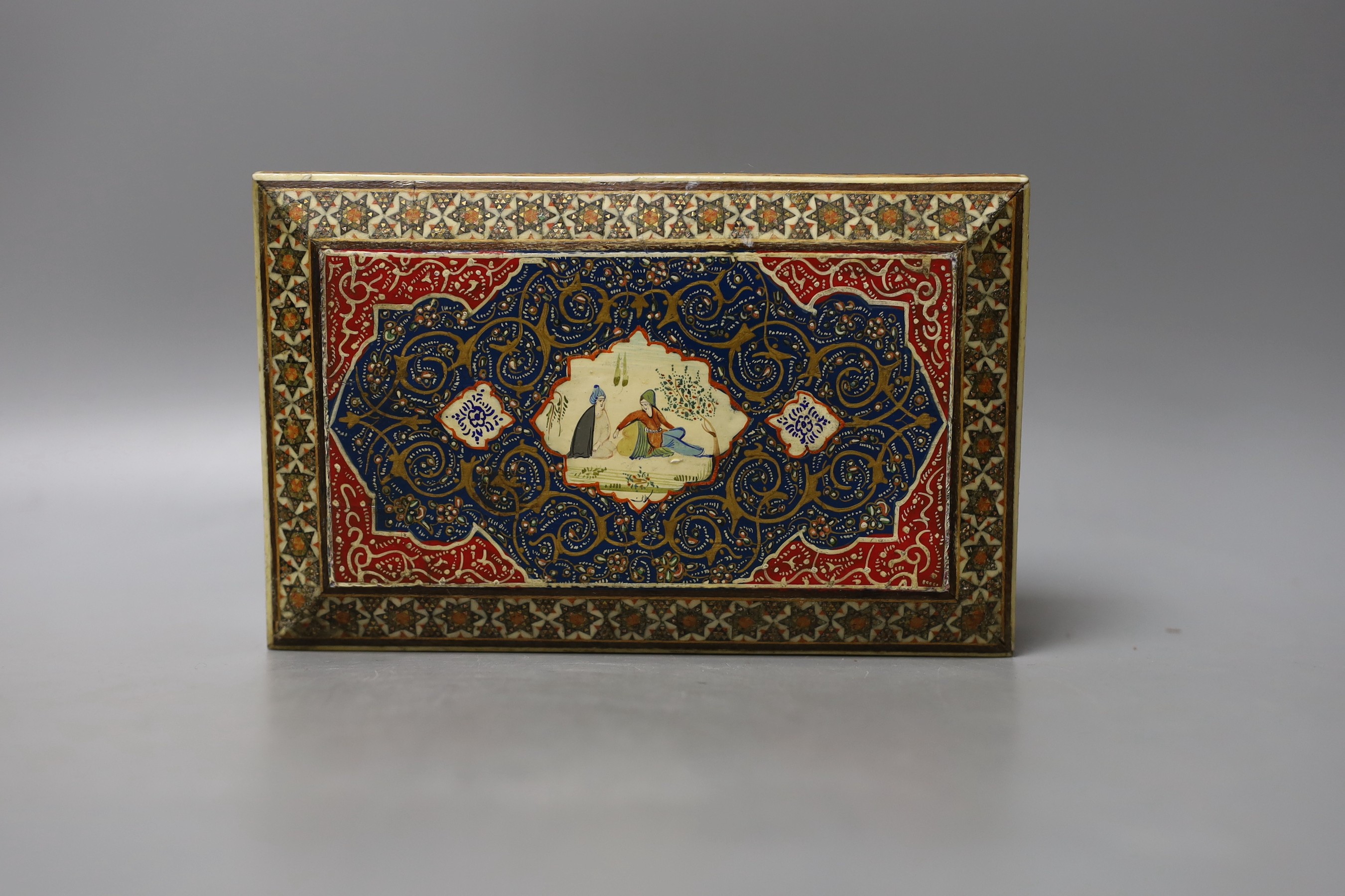 An Indo Persian group, scribes box, deity and cigarette box